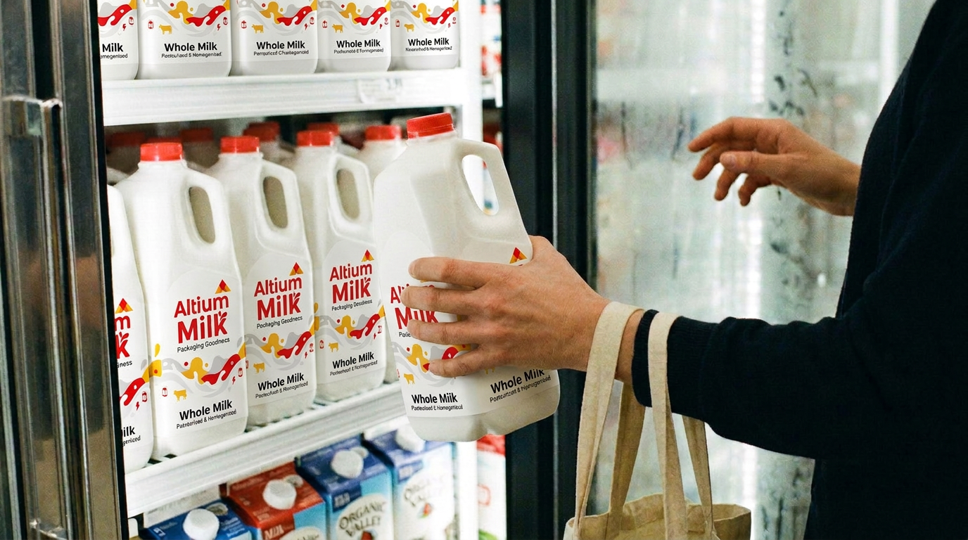Acheter du lait dans une épicerie