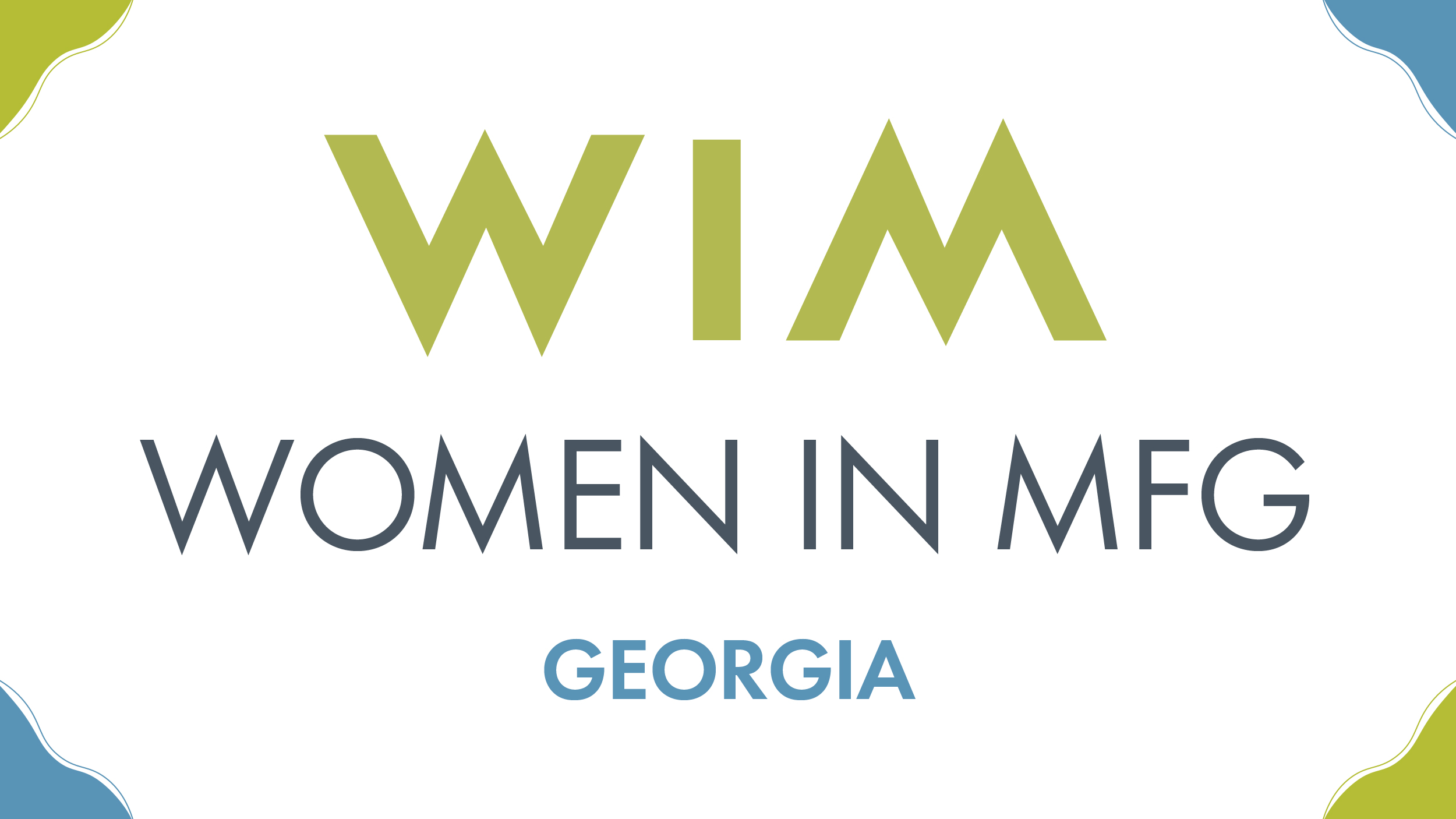 «Mujeres en el sector manufacturero, Georgia»: logotipo y banner del evento
