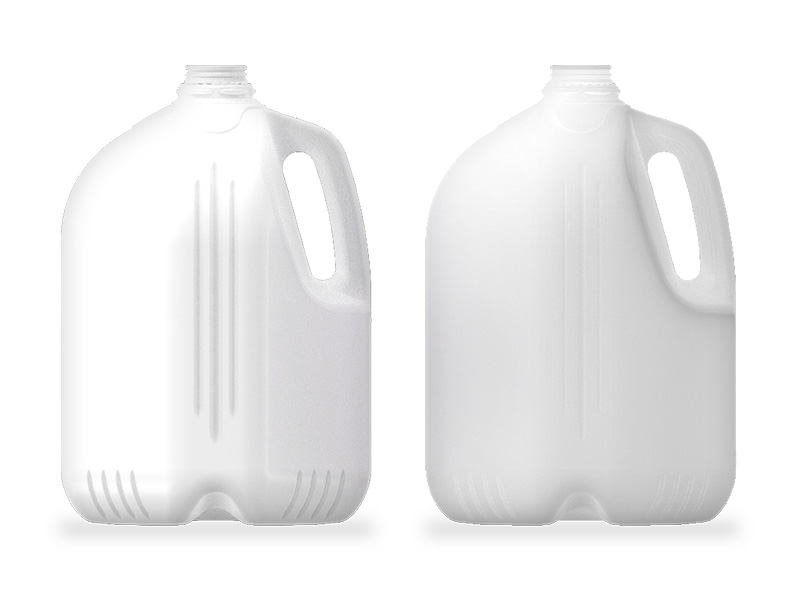 Envases Dura-Lite de un galón, disponibles en resina de HDPE natural y blanca